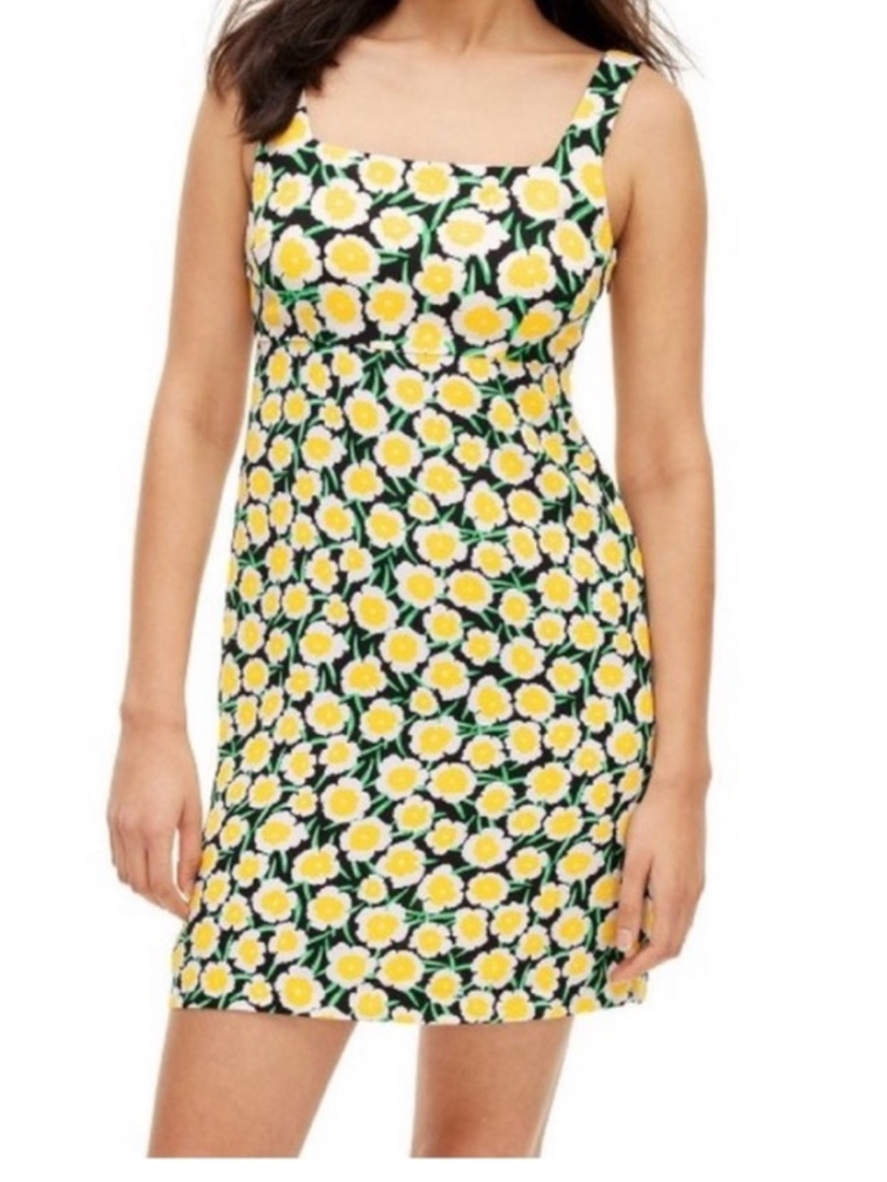 Diane Von Furstenberg Black Yellow White Green Floral Dress